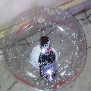 Beer Bottle in transparent sphere 12" Dia